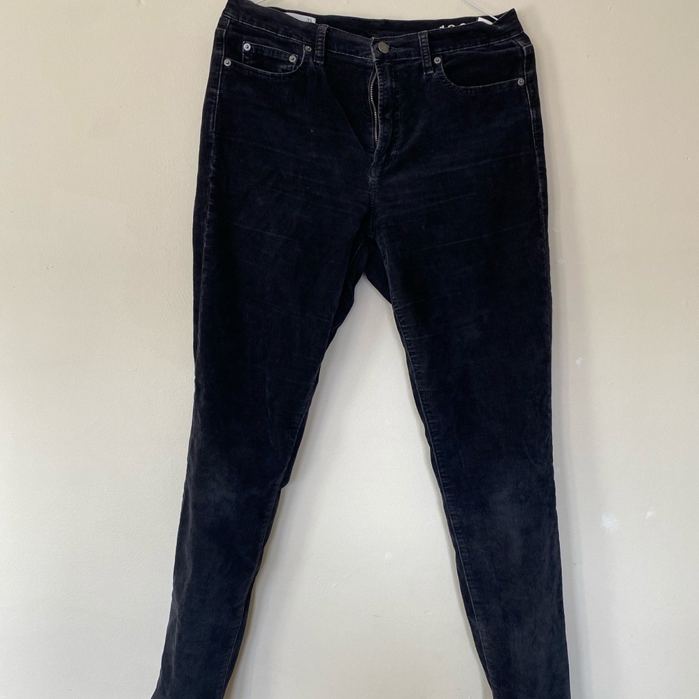 Black corduroy skinny jeans